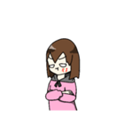ピンク色パーカーの女の子のスタンプ（個別スタンプ：11）