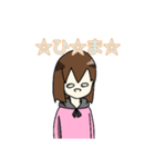 ピンク色パーカーの女の子のスタンプ（個別スタンプ：12）