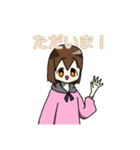 ピンク色パーカーの女の子のスタンプ（個別スタンプ：22）