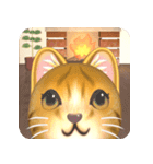 飛び出す 暖炉の前の猫（個別スタンプ：1）