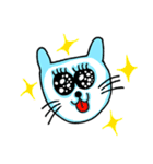 青いにゃんこの日常スタンプ（個別スタンプ：25）