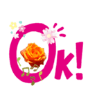 オレンジ色の薔薇（個別スタンプ：1）