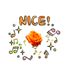 オレンジ色の薔薇（個別スタンプ：3）