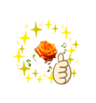 オレンジ色の薔薇（個別スタンプ：4）