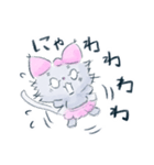 リボンみみのねこ①（個別スタンプ：16）