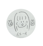 てがきの女の子。（個別スタンプ：3）