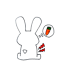 後ろ向きウサギの感情（個別スタンプ：3）