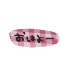 ゆうくま 文字ピンク（個別スタンプ：1）