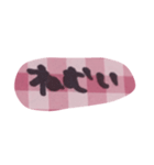 ゆうくま 文字ピンク（個別スタンプ：21）