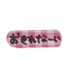 ゆうくま 文字ピンク（個別スタンプ：22）