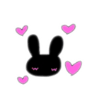 無口な黒ウサギ（個別スタンプ：1）