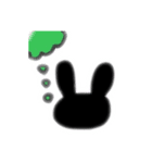 無口な黒ウサギ（個別スタンプ：5）