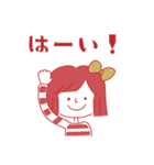 レトロかわいい女の子のスタンプ（個別スタンプ：3）