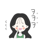 かわいい女の子。韓国語。（個別スタンプ：4）