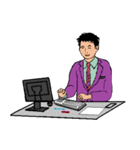 働く男性シリーズ：ヤングマン ビッグ JW（個別スタンプ：14）