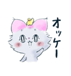 リボンみみのねこ②（個別スタンプ：1）