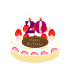 誕生日 動く ケーキ (20～29歳) ①（個別スタンプ：1）