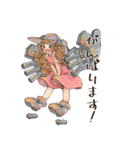 女の子たちイラストスタンプ（個別スタンプ：3）