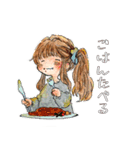 女の子たちイラストスタンプ（個別スタンプ：6）