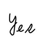 はいと言う返事の手書き文字（個別スタンプ：5）