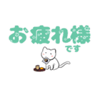 シャイな白ネコ(敬語ver.)（個別スタンプ：5）