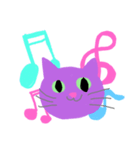 むらさきねこ かくしきれないきもち（個別スタンプ：3）