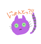 むらさきねこ きほんのせいかつ（個別スタンプ：3）