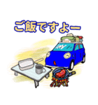 キャンプ 青色の車（個別スタンプ：11）