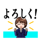 会社、仕事でのあいさつ（やわらか）女性編（個別スタンプ：3）