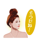 お団子ヘアのお姉さん（個別スタンプ：11）