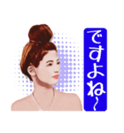 お団子ヘアのお姉さん（個別スタンプ：14）