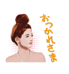 お団子ヘアのお姉さん（個別スタンプ：20）