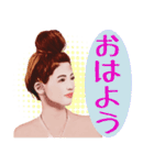 お団子ヘアのお姉さん（個別スタンプ：22）