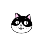 はちわれと黒と白の猫スタンプ（個別スタンプ：1）