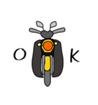 黄色い小型バイクに乗ってお出かけ01（個別スタンプ：4）
