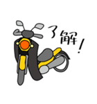黄色い小型バイクに乗ってお出かけ01（個別スタンプ：6）