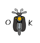 グレーの小型バイクに乗ってお出かけ01（個別スタンプ：4）