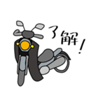 グレーの小型バイクに乗ってお出かけ01（個別スタンプ：6）
