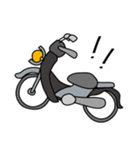 グレーの小型バイクに乗ってお出かけ01（個別スタンプ：8）