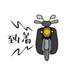 グレーの小型バイクに乗ってお出かけ01（個別スタンプ：11）