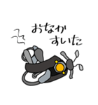 グレーの小型バイクに乗ってお出かけ01（個別スタンプ：24）