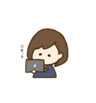 たれ目ボブ女子（個別スタンプ：16）