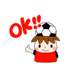 サッカーサポータースタンプ(レッド)（個別スタンプ：1）