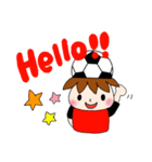 サッカーサポータースタンプ(レッド)（個別スタンプ：3）