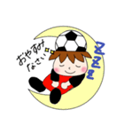 サッカーサポータースタンプ(レッド)（個別スタンプ：4）