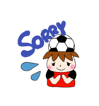 サッカーサポータースタンプ(レッド)（個別スタンプ：6）