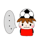 サッカーサポータースタンプ(レッド)（個別スタンプ：7）