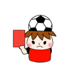サッカーサポータースタンプ(レッド)（個別スタンプ：10）