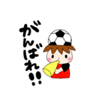 サッカーサポータースタンプ(レッド)（個別スタンプ：12）