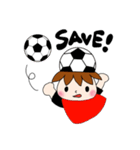 サッカーサポータースタンプ(レッド)（個別スタンプ：13）